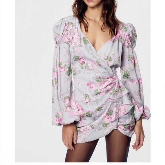 NWT For Love And Lemons Jardin Floral Mini Dress Size Small - Picture 1 of 7